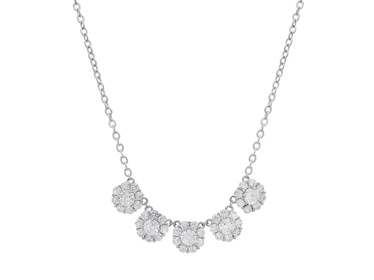 Moissanite Diamond Floral Necklace