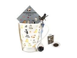 HJOCMLE Funny Cat Mug Novelty Crazy Cat Lady Porcelain Coffee Mugs with English Breakfast Tea&Spoon Set Reusable Animal Ceramic Cup as Gift for Cats Lovers