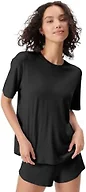Florence by Mills Women's Cozy Crush Short Sleeve Boyfriend Tee, Black, Medium