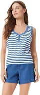 Sam Edelman Women Mariyah Scallop Tank Top with Rib Waistband Standard