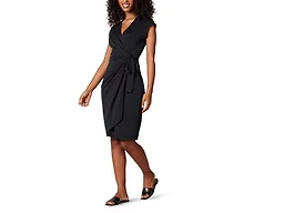 Amazon Essentials Women's Classic Cap Sleeve Wrap Dress with V Neck (Available in Plus Size), Black, 3X