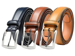 Giorgio Brutini CB-7000-NAVY-TAN-BR-M M (32-36) Giorgio Brutini Leather Dress Belt Navy & Tan & Brown