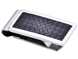 Blackjack Jewelry S-BJM21B Stainless Steel Chevron Money Clip Black 