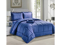 Luxury Home 8PC EMB BEDBAG-NAV-K King Down Alterna