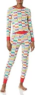 Amazon Essentials Disney | Marvel | Star Wars Women's Snug-Fit Cotton Pajama Set, Marvel Holiday Bricks, X-Small