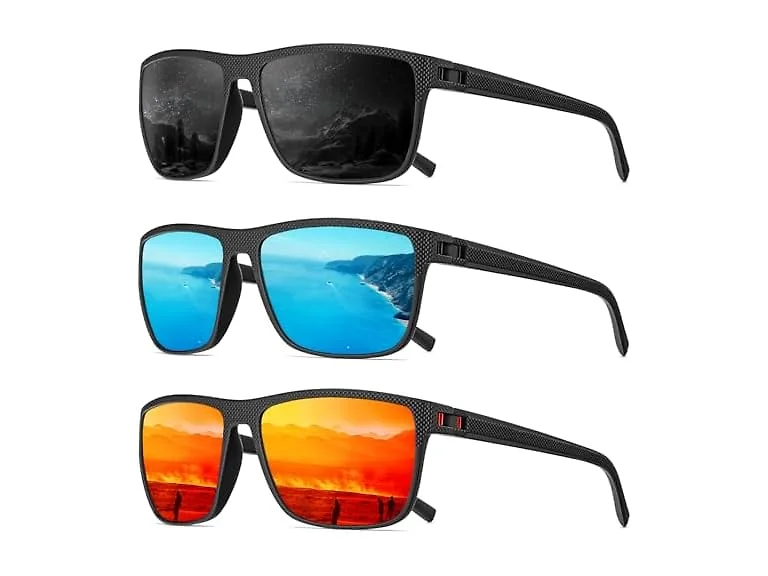 QALLY CON-116 Three Pk Polarized Sunglasses for Men UV