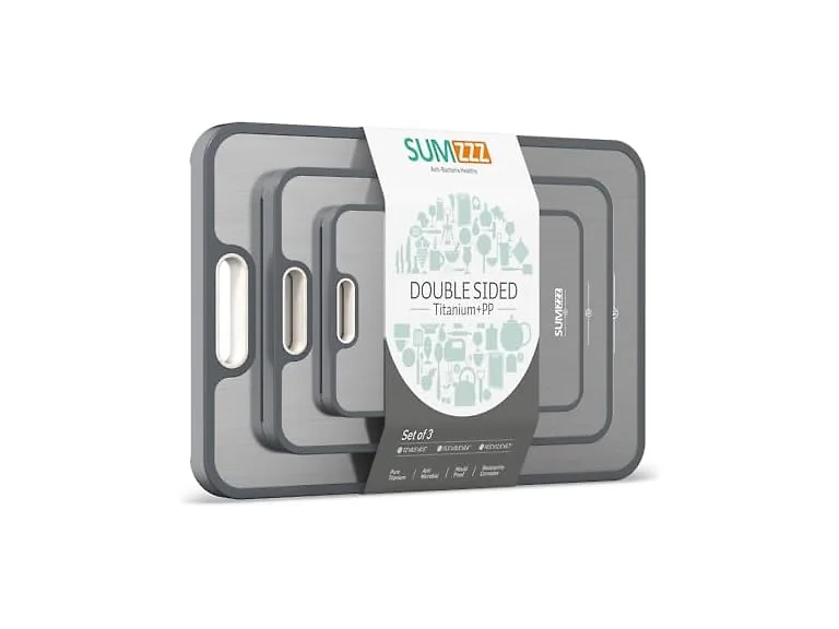 Sumzzz Set of 3 Double Sided Titanium Cutting Board