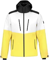 HEAD Men's Neo Insulated Ski Jacket - Waterproof, Stretch Fabric, Detachable Hood & Snow Gaiter - White/Luminous Yellow, XX-Large (56)