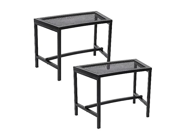 Sunnydaze 2PK Black Mesh Fire Pit Benches