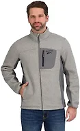 Reebok Mens Mock Neck Zip-Up Textured Fleece Shell Jacket, Grey, XL