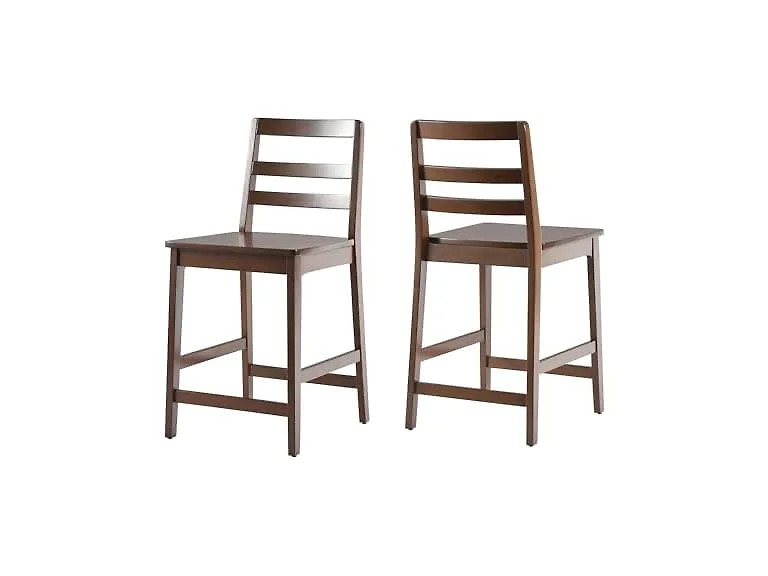 Walker Edison 2-Piece Solid Wood Stools (Open Box)