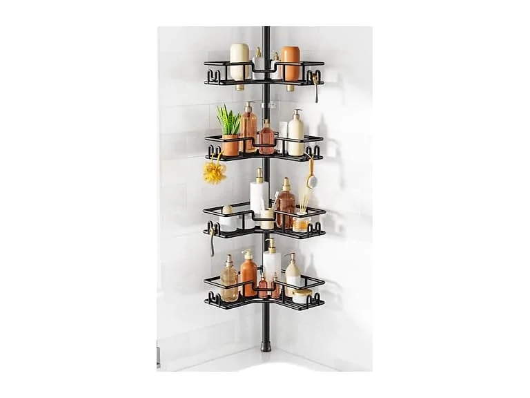HAMITOR 4-Tier Shower Caddy Tension Pole