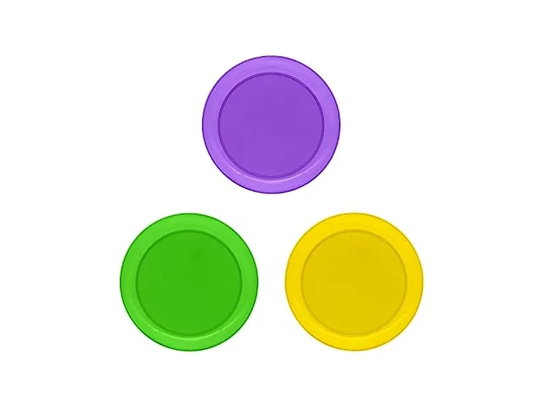 Hard Plastic 40 CT Round Dessert Plates Green/ Purple/ Yellow