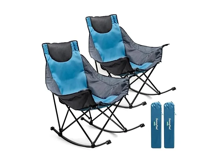 SUNNYFEEL Blue 2pk Rocking Camping Chair