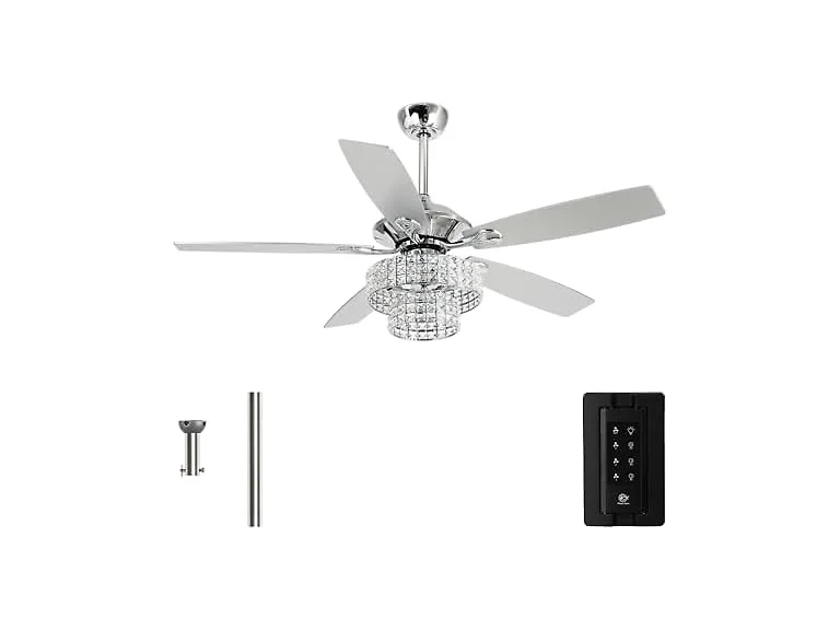 Parrot Uncle F6215Q110V-PU 52" Crystal Ceiling Fan