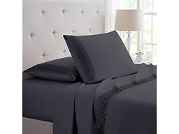 Bamboo Comfort Lace Crochet Embroidery 4 Piece Sheet Set