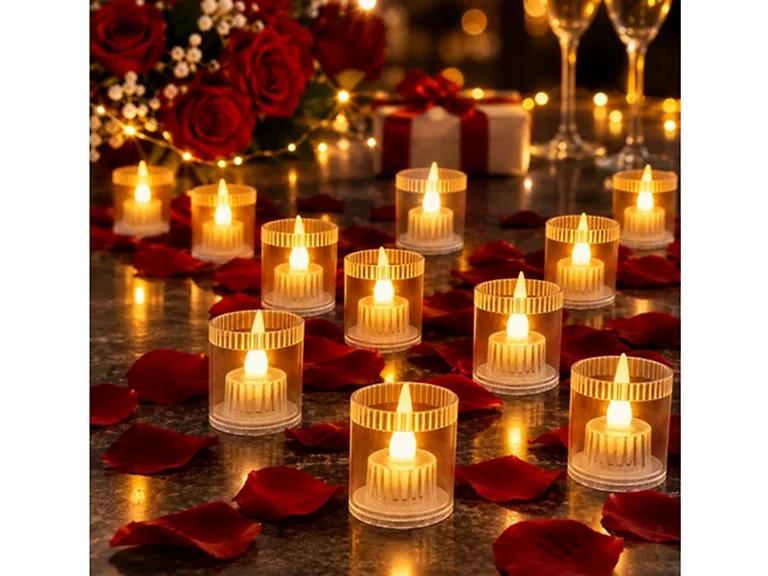 4-Pack 2.75" Plastic Votive Flame Flicker LED Light