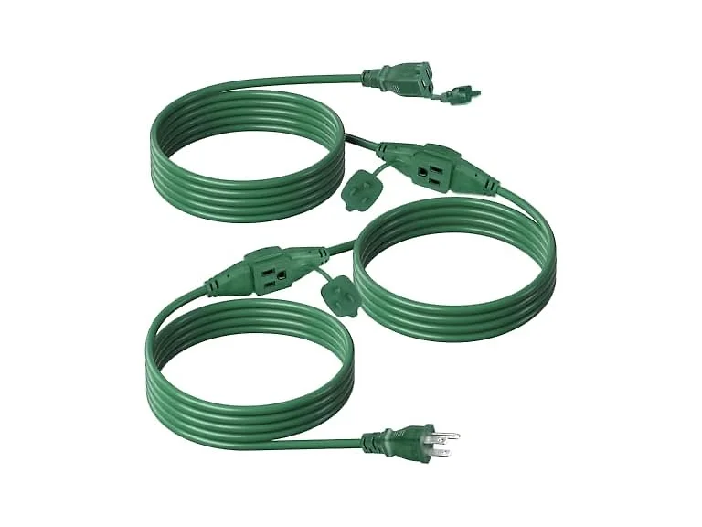 BN-LINK 25 ft Outdoor Extension Cord 16/3 SJTW w/3 Inline Outlets