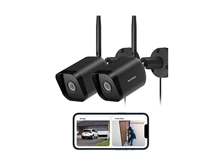 La View B9 Outdoor Security Cameras 1080P 2PK Black