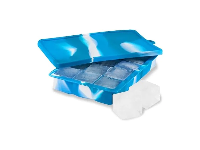 Host Ice Cube Tray with Lid Blue Marble