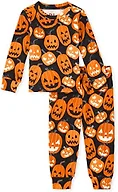 The Children's Place baby girls Family Matching Christmas Holiday Sets, Snug Fit 100% Cotton, Adult, Big Kid, Toddler, Pajama Set, Hlwn Pumpkin, 18-24 Months US