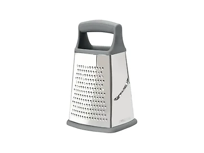 Tovolo Box Grater 4 Sided Large Stainless Steel Cheese Grater Charcoal Gray