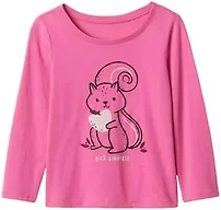GAP Baby Girls Short Sleeve Graphic Tee Happy Pink 3YRS