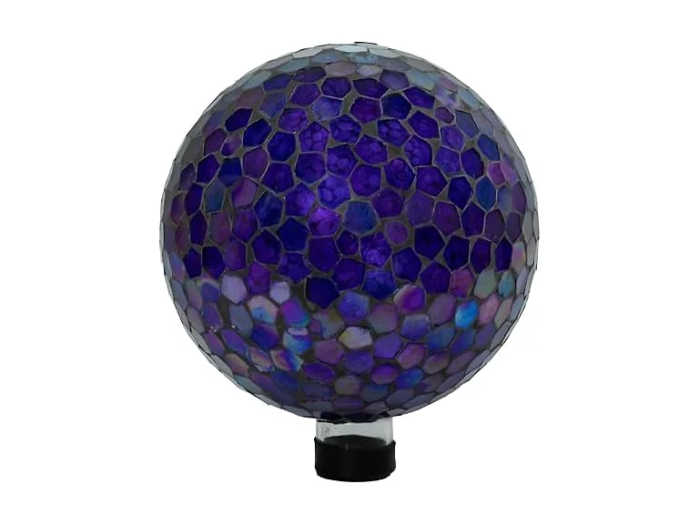 Sunnydaze 10" Mosaic Iridescent Purple Globe