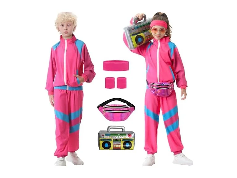TIMSOPHIA Pink 80S Tracksuit for Kids