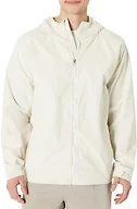 Amazon Essentials Men's Active Lightweight Water Repellent Full-Zip Active Hiking Outdoor Jacket, Light Beige, Large