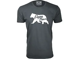 Men Poppa Bear Silhouette Dad T-Shirt