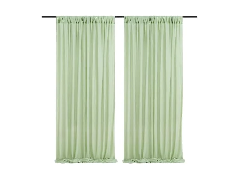 QueenDream Sage Green Backdrop Curtain 10x10ft