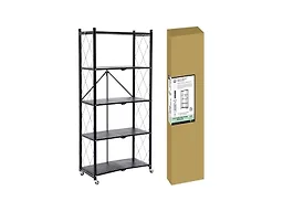 J&V Textiles 7053-BK 5-tier Metal Storage Shelf