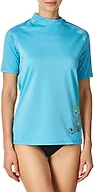 Kanu Surf Women's Marina Upf 50 Short Sleeved Active Rashguard & Workout Top, Marina Aqua, Small