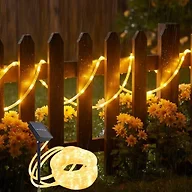 Solar Rope Lights, 33FT 100LED String Lights Outdoor, 8 Lighting Modes Solar Powered Rope Lights for Christmas Easter Party Holiday Tree Decoration