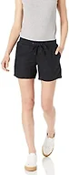 Amazon Essentials Women's 5" Inseam Drawstring Linen Blend Shorts with Elastic Waist (Available in Plus Size), Black, 1X