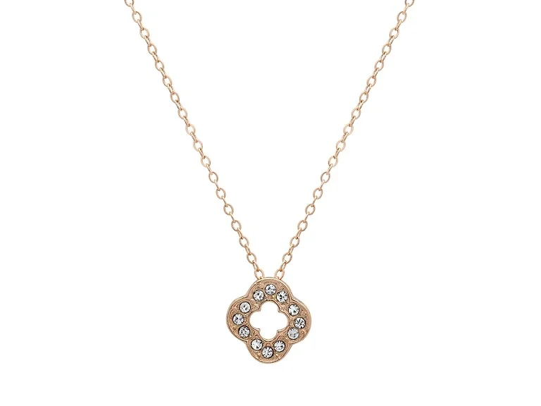 18K Gold Open Clover CZ Necklace