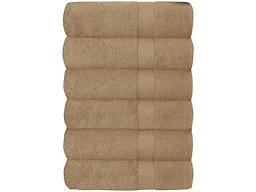 J&V TEXTILES 6PK TWL TAUPE 27 X 52 IN 6-Pack Plush Bath T
