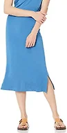 Amazon Essentials Women's Pull-On Knit Midi Skirt with Elastic Waist, Stretchy (Available in Plus Size), Blue, X-Small