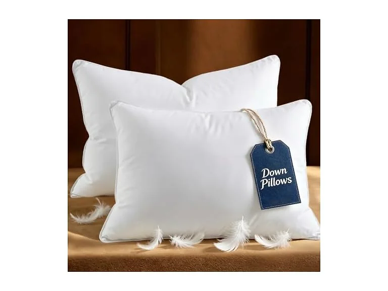 WQSPRING White 2 Pack Feather Down Pillows Queen Size
