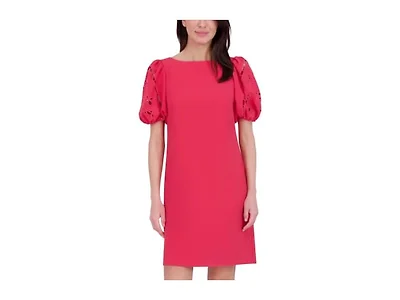 Vince Camuto Women Puff Sleeve Boat Neck Dress