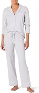 Amazon Essentials Women's Cotton Modal Long-Sleeve Notch Collar Shirt and Full-Length Elastic Waist Pajama Pant Set, Lilac, 1X