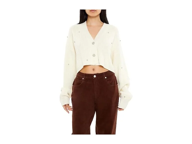 Forever 21 Women (XS) Faux Gem Cardigan Sweater