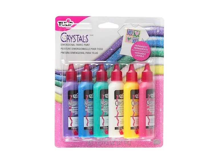 Tulip 15552 Tulip Fabric Paint Crystal (6 Pack), Multicolor