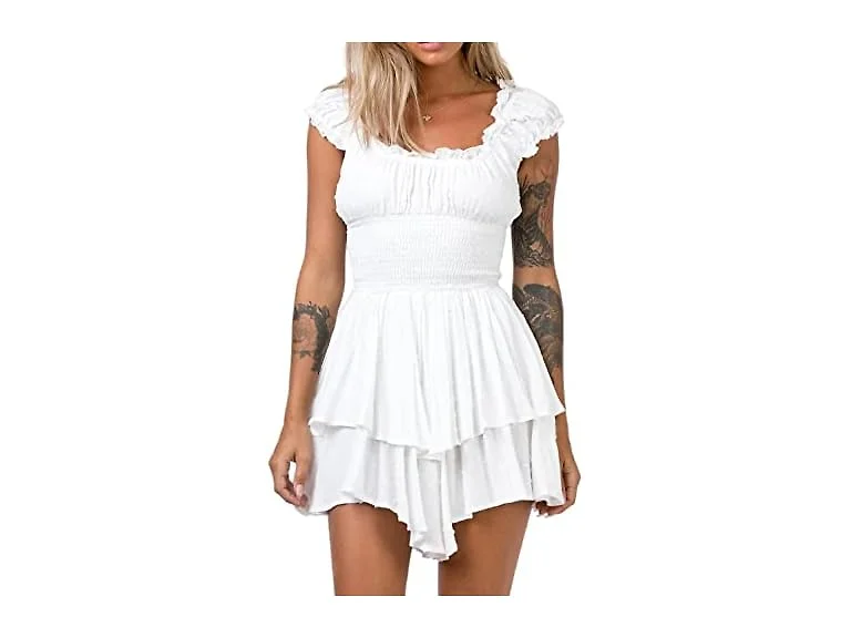 R.Vivimos Women (S) Summer Puff Sleeves Dresses