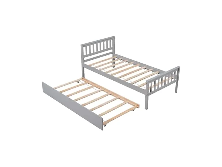 Twin Size Platform Bed with Trundle