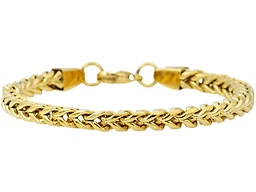 Blackjack Jewelry S-BJS48BG Polished 7MM Round Franco Bracelet Gold 