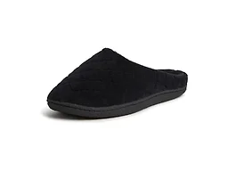 Dearfoams Womens Leslie Washable Memory Foam Terry Clog With Wide Widths Slipper, Black Multi, 7-8 US