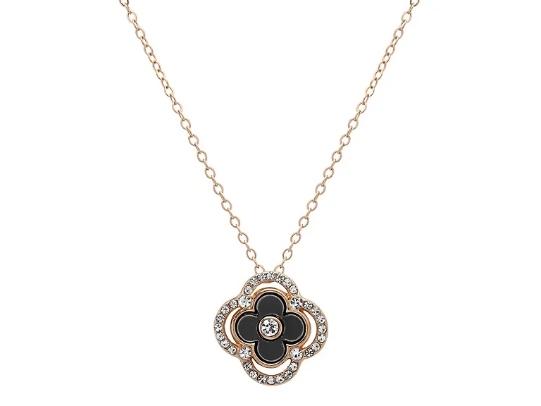 Full CZ Halo Clover Necklace