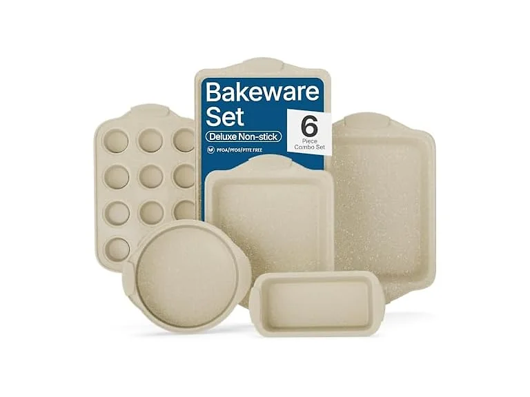 BAKKENMASTER 6-Piece Deluxe Nonstick Baking Pan Set 